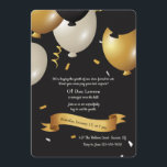 Sobre o convite do aniversário do monte<br><div class="desc">Um convite do divertimento para sobre - o partido do monte que caracteriza confetes de queda com preto, ouro e os balões brancos contra um fundo da meia-noite. (Projetado por Freepik). O cartão é fácil de personalizar com seu fraseio, cor do andfont da pia batismalNão exatamente que você está procurando?...</div>