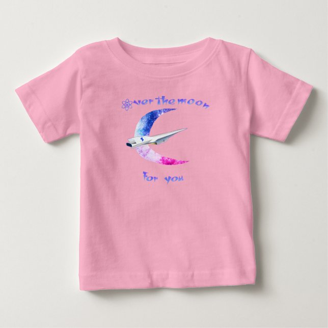 Sobre o espaço da lua bebê T-Shirt (Frente)
