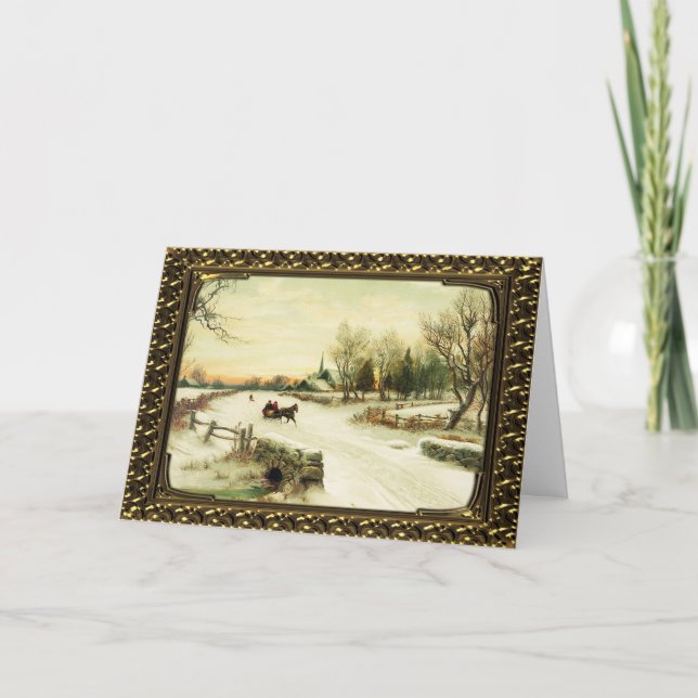 Sobre O Rio - Cartão De Natal vintage (Frente)