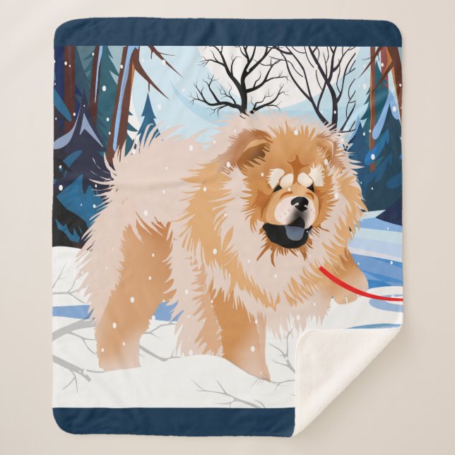 SOBRE O RIO Red Chow Sherpa cobertor (Frente)