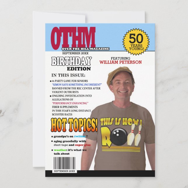 Sobre os 50º Convites de Aniversário do Hill (Frente)