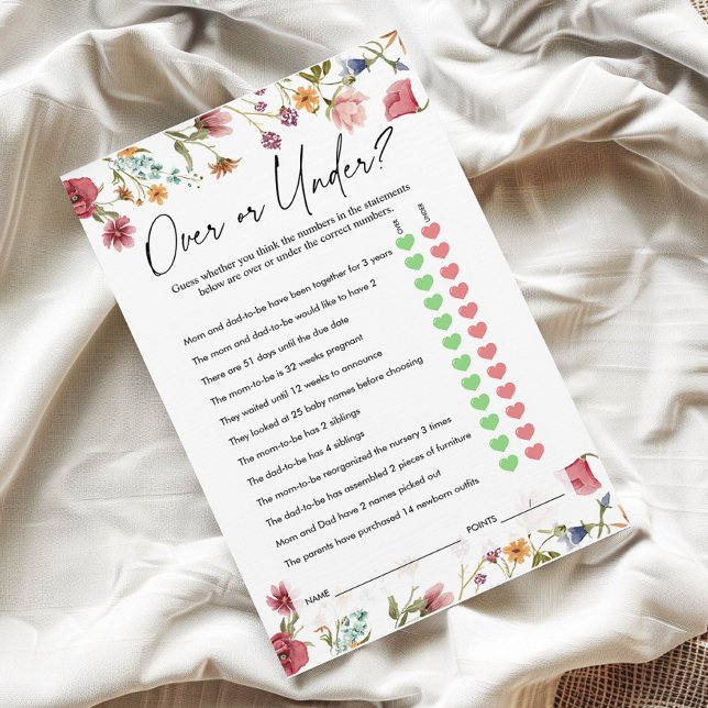 Sobre ou Sob Jogo | Jogo do chá de fraldas (Criador carregado)