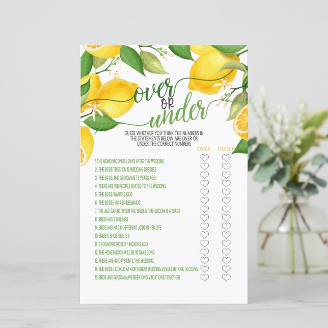 Sobre ou Sob Jogo - Limão (Em pé/Frente)