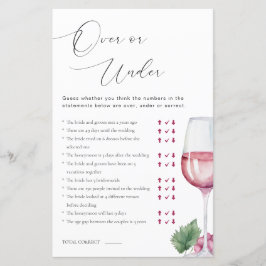 Sobre ou Sob Vino antes do jogo de Chá de panela d