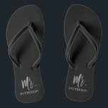 Sobrenome Chinelos com Folha de Prata<br><div class="desc">Sr. Chinelos Sobrenomes com a Tipografia das Folhas de Prata. Os chinelos podem ser combinados com os Chinelos Dourados.</div>