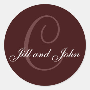 Sobrenome inicial, primeiros nomes adesivo de choc