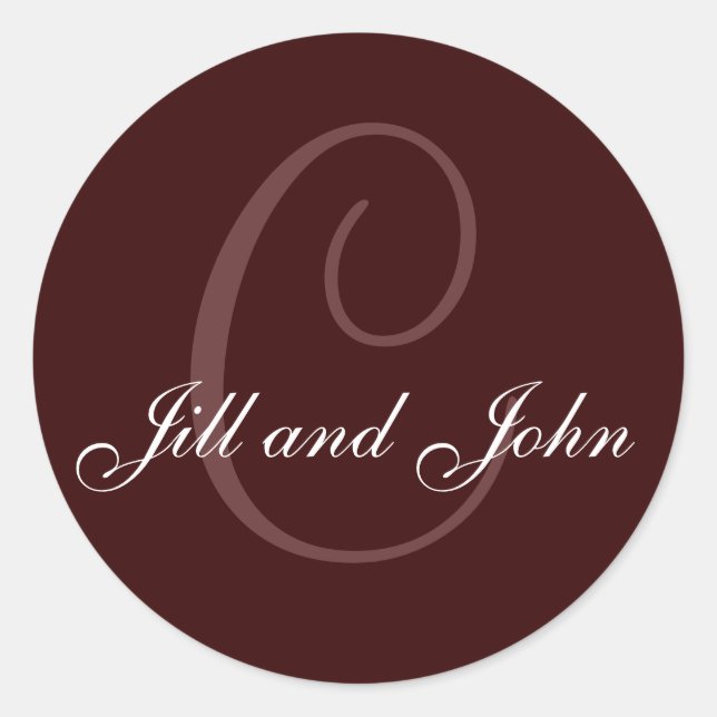 Sobrenome inicial, primeiros nomes adesivo de choc (Frente)