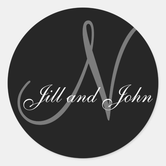 Sobrenome "N" inicial mais Autocolante de nomes (Frente)