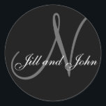 Sobrenome "N" inicial mais Autocolante de nomes<br><div class="desc">Sobrenome "N" inicial mais nomes Sticker Invitório de casamento Envelope de casamento Destinatário de um Prêmio de Fita Vermelha!</div>
