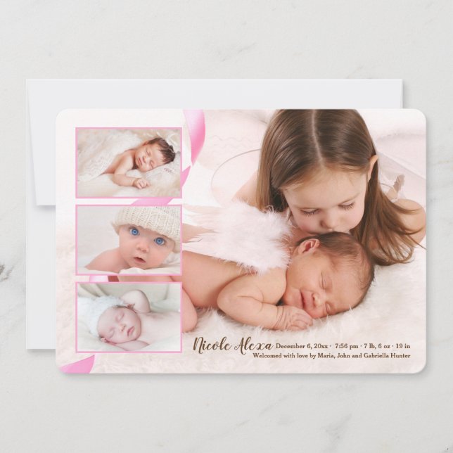 Sobreposição de Anúncio de Nascimento de Menina co (Frente)