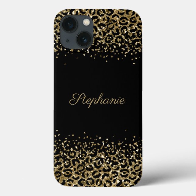 Sobreposição de brilho com estampa de leopardo pre (Verso)