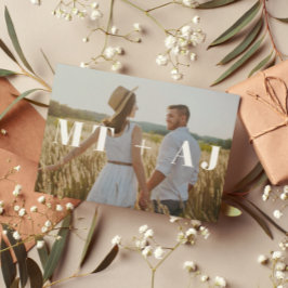 Sobreposição de Monograma Chic Foto Salvar Data