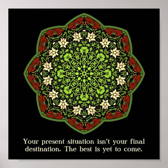 Sobreviventes Abusos Mandala Inspiracional Poster (Frente)