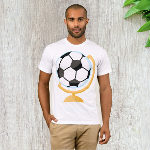 Soccer Ball Globe Mens T-Shirt
