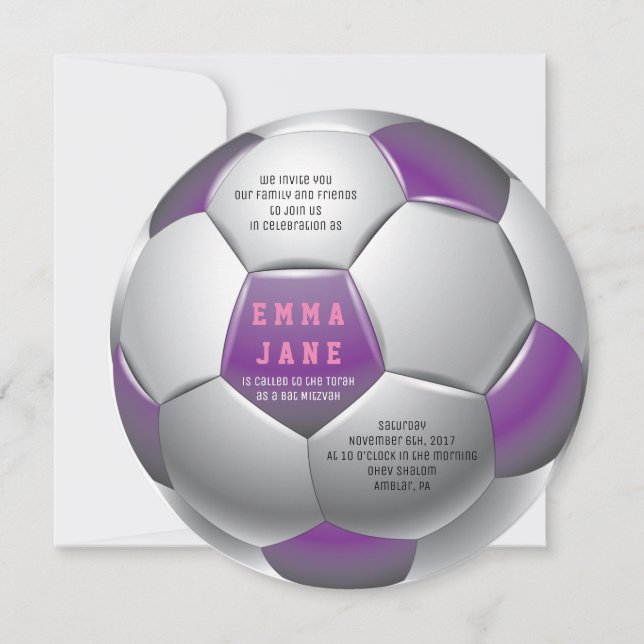SOCCER GIRL Bar Mitzvah Convite (Frente)