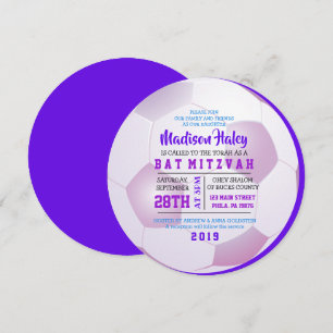 SOCCER ROUND GIRLS Bat Mitzvah Convite
