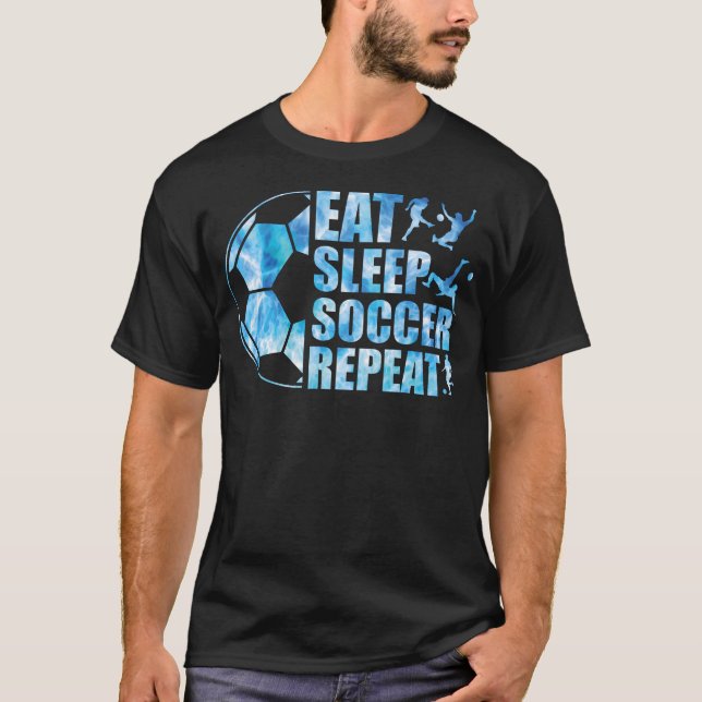 Soccer T Camisa Comer Soccer Repetir Jovens (Frente)
