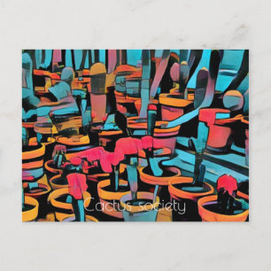 Sociedade de Cactus de Cartão Postal Estilizado