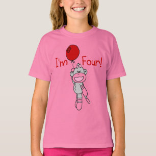 Sock Monkey 4º Aniversário Camisetas e presentes