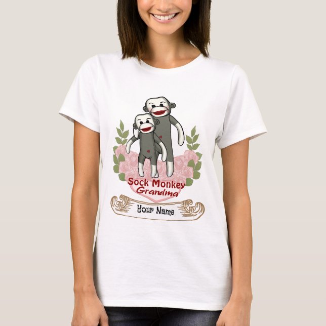 Sock Monkey Grandma T-Shirt (Frente)