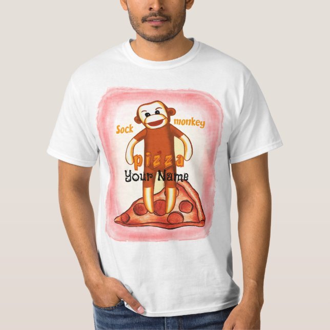 Sock Monkey Pizza T-Shirt (Frente)