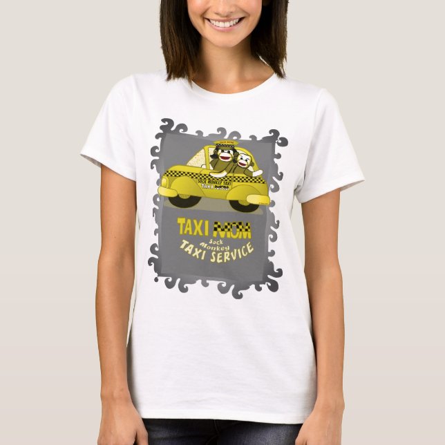 Sock Monkey Taxi Mãe T-Shirt (Frente)