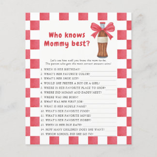Soda Bottle baby shower Who knows mommy best game