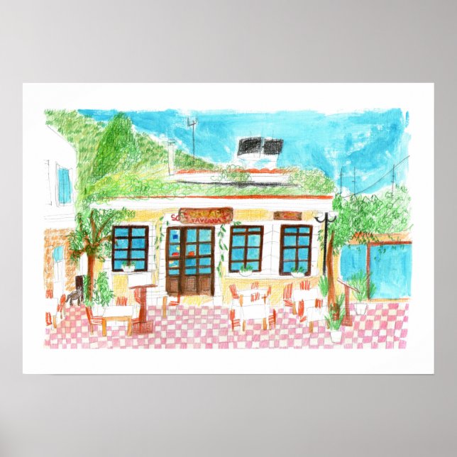 Sofas Taverna, Creta, Poster de Grécia (Frente)