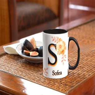 Sofea nome Caneca – Xícara de Café com Letra S Ele