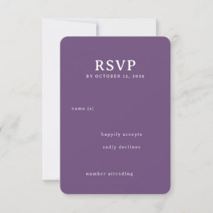 Sofisticado RSVP Tipográfico Roxo