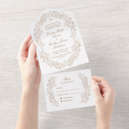 Sofisticado Script Clássico Casamento Dourado