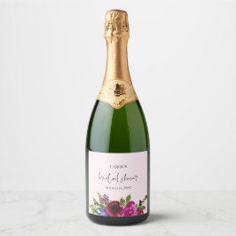 Soft Blush Floral Bridal Beverage Label Set