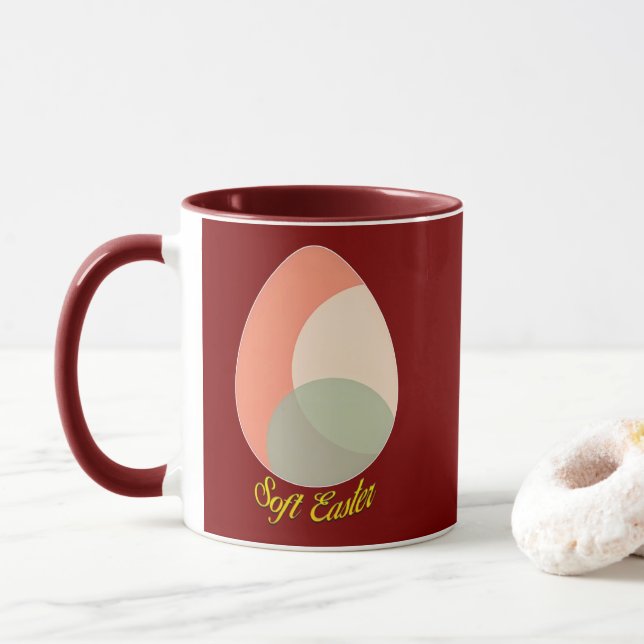 Soft Easter – Pastel Egg Illustration - caneca (Com Donut)