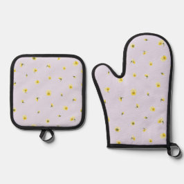 Soft Lavender Japanese Yellow Viola Floral Pattern