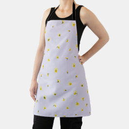 Soft Lavender Japanese Yellow Viola Floral Pattern