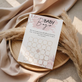 Soft Pink Floral Baby Shower Bingo Game Printable