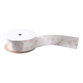 Soft Pink Heart Satin Ribbon
