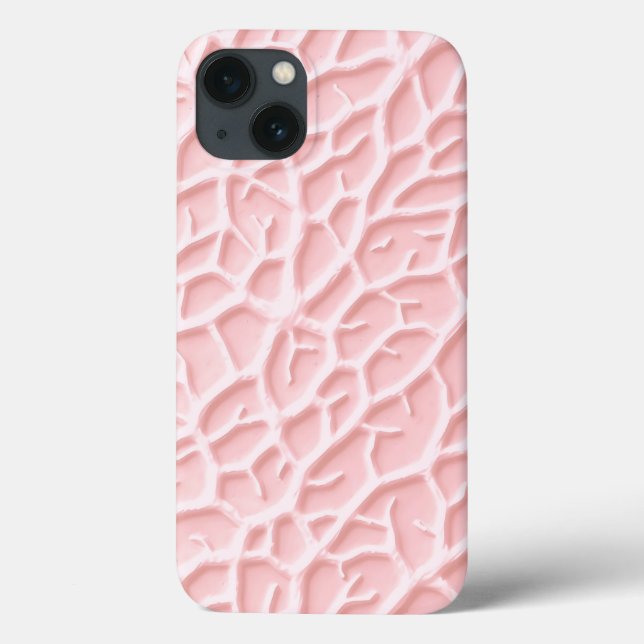 Soft Pink Texture iPhone Case with Organic Lines (Verso)