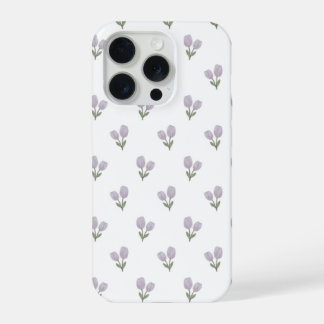 Soft Purple Tulip Pattern Minimal Aesthetic Phone 