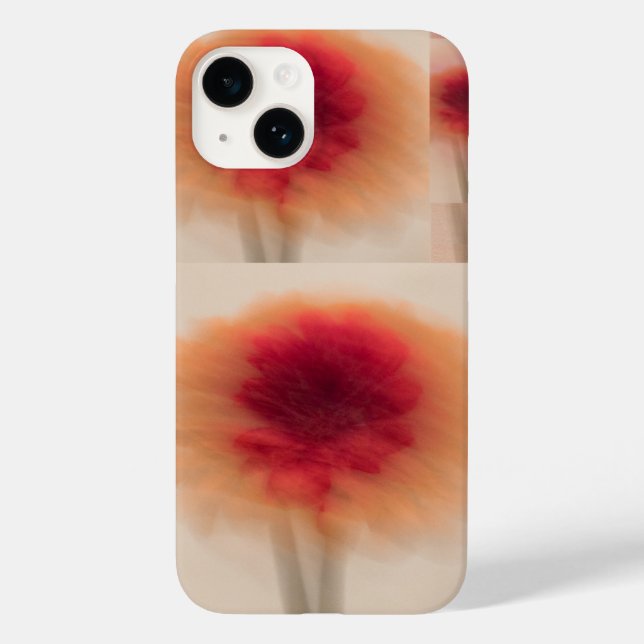Soft Red Floral Collage iPhone Case (Verso)