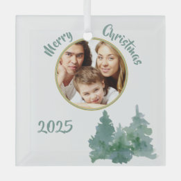 Soft Sea Green Photo Christmas Card