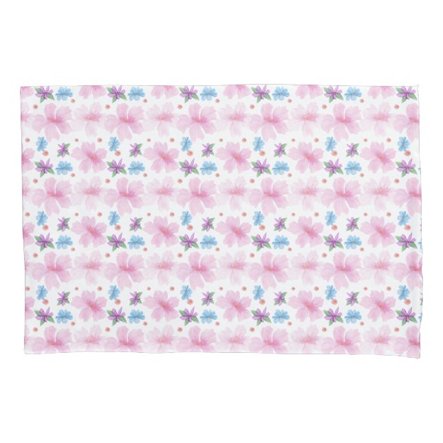 Soft Watercolor Pink Floral Pattern  (Frente)