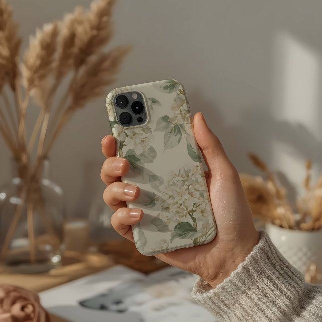 Soft White Hydrangea Floral Pattern (Criador carregado)