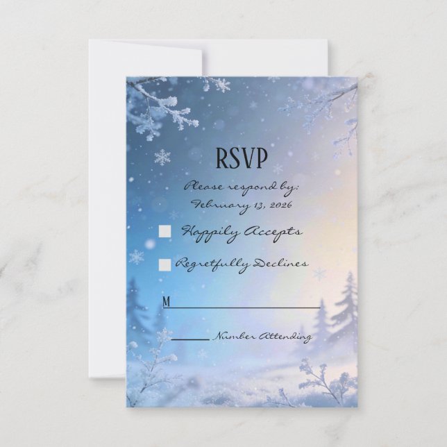 Soft Winter Daydream RSVP Cards (Frente)