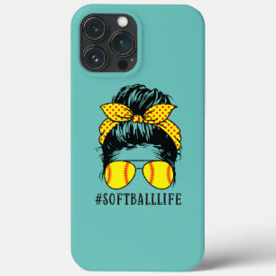Softball Life Kid Life Messaging Bun Sports Tee Mã