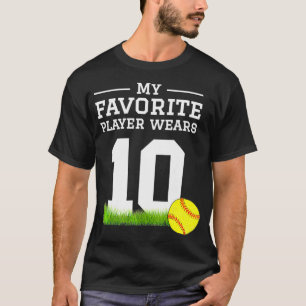Softball Número 10 Ventilador Camisa Mãe Pai Vovó