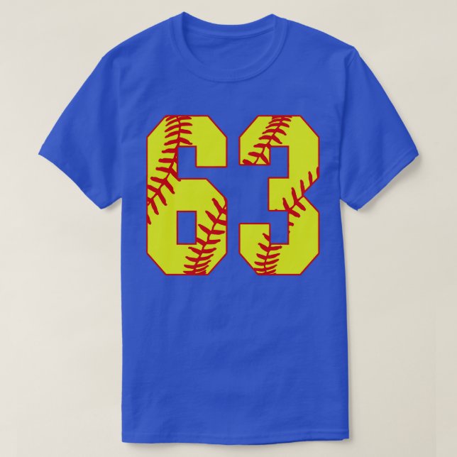 Softball Número 63 63 Camisa de Softball Jer (Frente do Design)