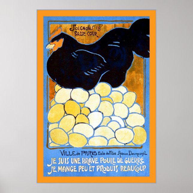 Soignons la basse cour ~ Vintage French WW1 Poster (Frente)