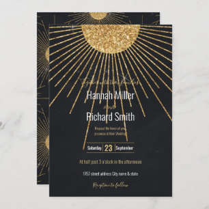 Sol brilhante Dourado preto moderno