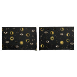 Sol Celestial Dourado Negro e Lua